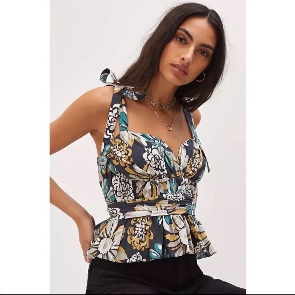 Revolve Anthropologie X Forever that girl Sweetheart Ruched Floral Cami